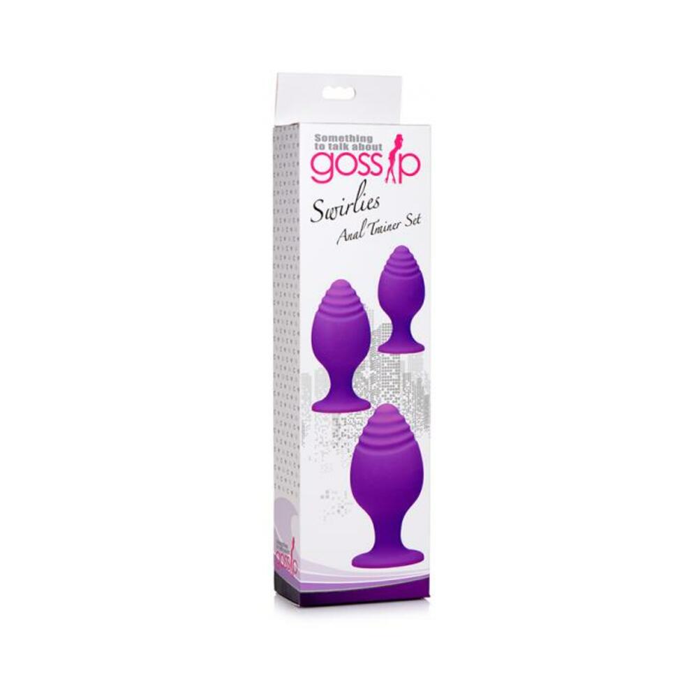 Gossip Swirlies Anal Plug Trio Set Silicone Violet-blank-Sexual Toys®