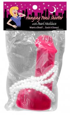 Hanging penis shooter w/pearl necklace-blank-Sexual Toys®