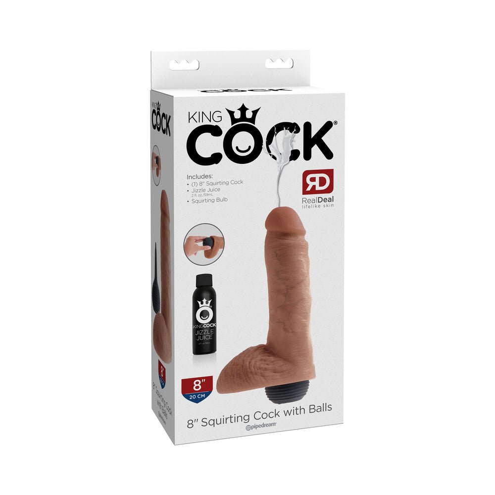 King Cock 8in Squirting Cock With Balls Tan-blank-Sexual Toys®