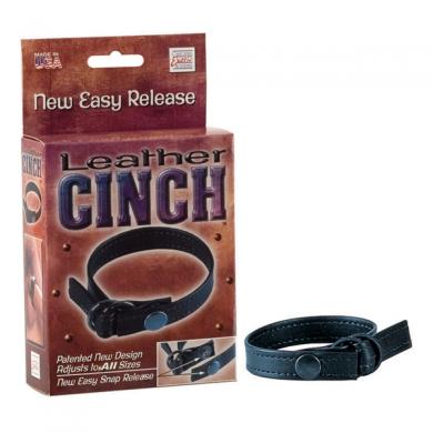 Leather Cinch Adjustable Cockring With Snap Release Black-blank-Sexual Toys®