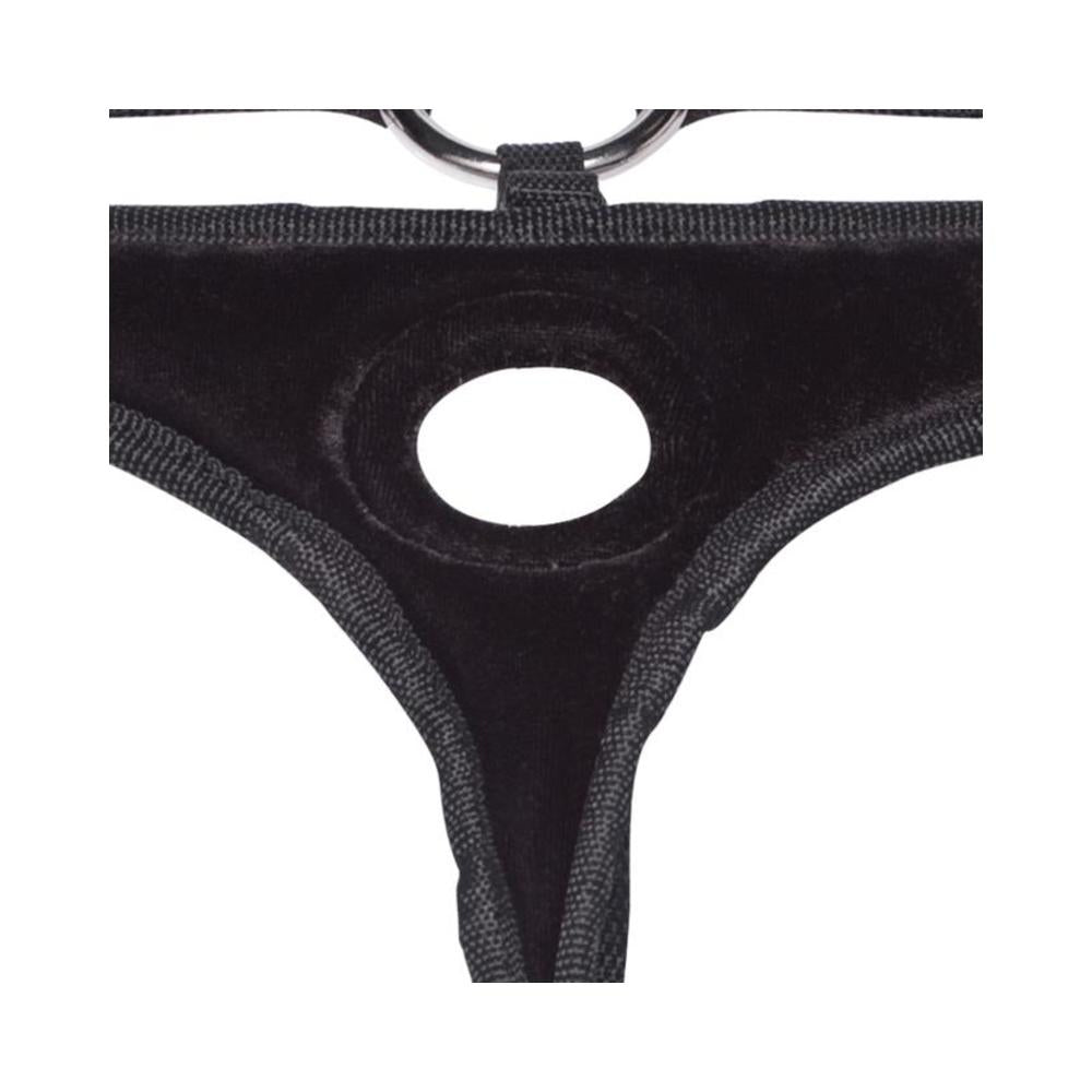 Lux Fetish Black Velvet Bikini Strap On O/S-Electric Eel-Sexual Toys®