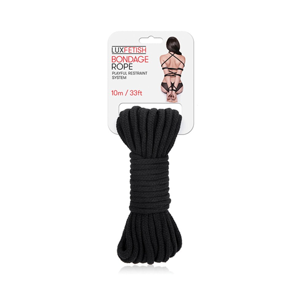 Lux Fetish Bondage Rope 33 Ft/10 M - Black-Electric Eel-Sexual Toys®