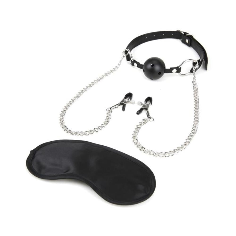 Lux Fetish Breathable Gag With Nipple Clamp-Electric Eel-Sexual Toys®