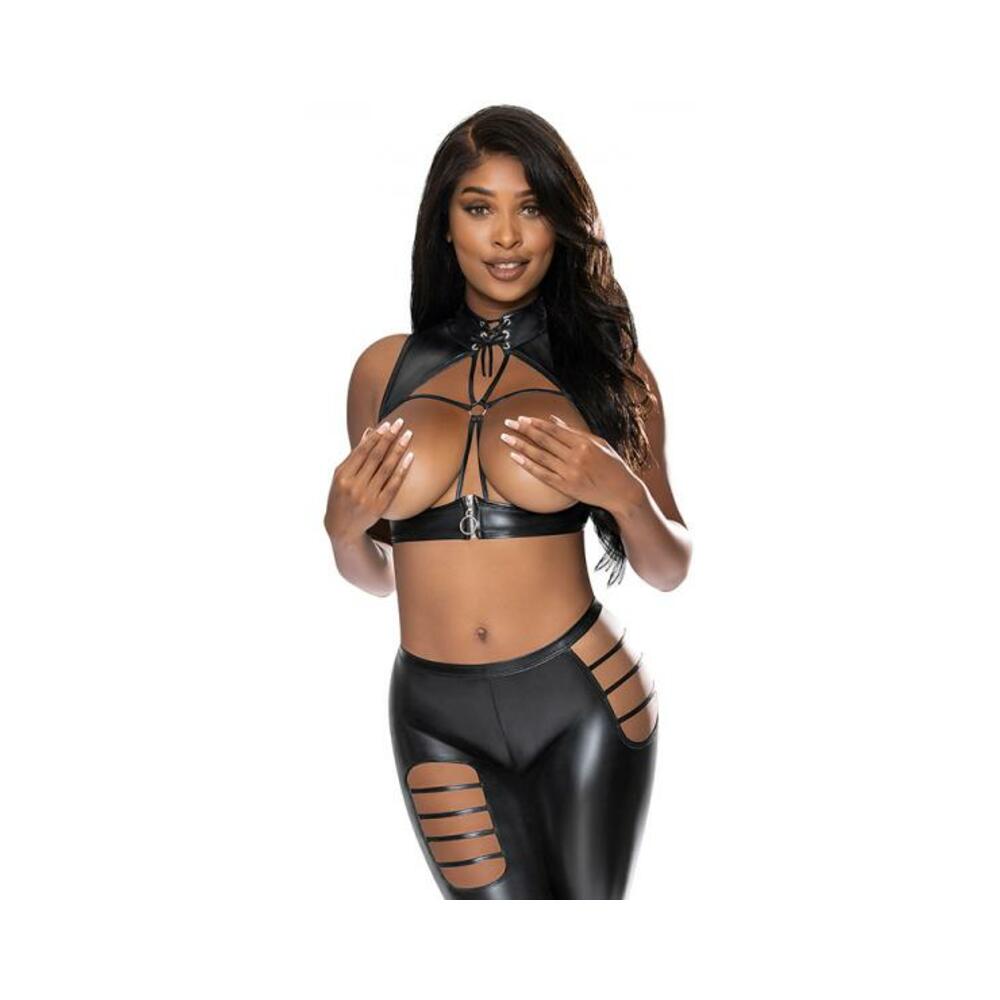 Magic Silk Liquid Onyx Open Vest &amp; Leggings Black L/xl-blank-Sexual Toys®