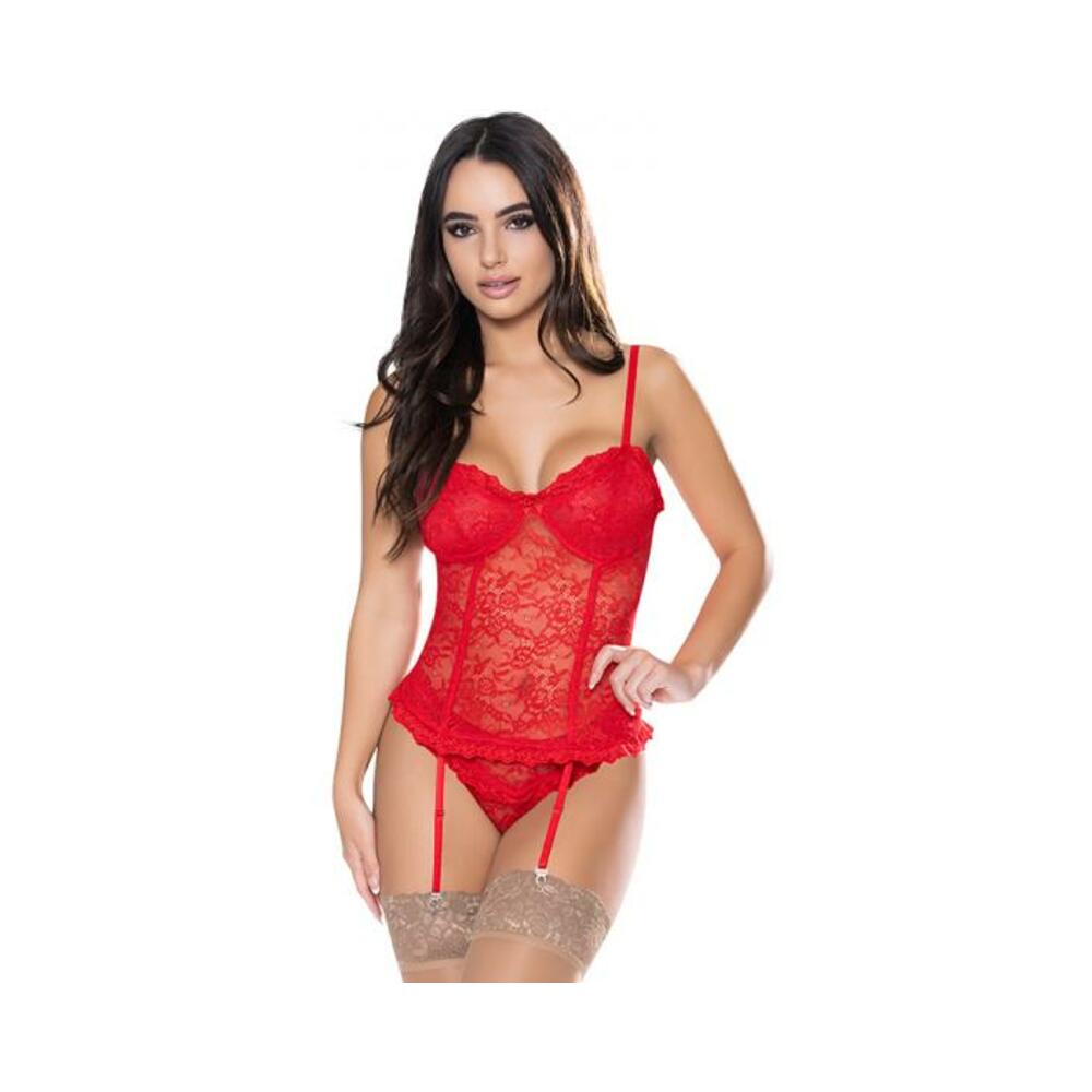 Magic Silk Ooh La Lace Bustier &amp; Panty Set Red S/m-blank-Sexual Toys®