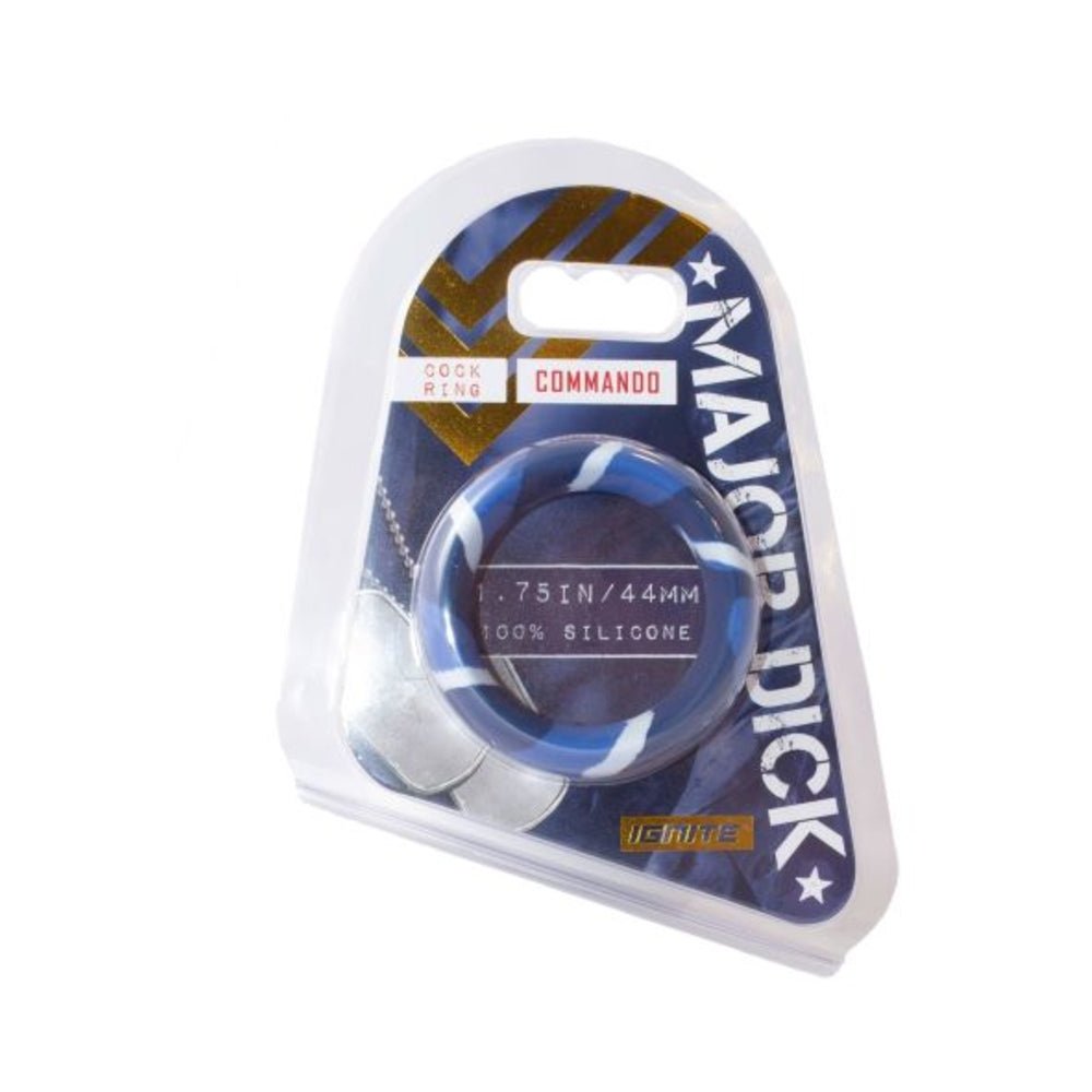 Major Dick Commando Cock Ring Blue Camo 1.75 inches-Si Novelties-Sexual Toys®