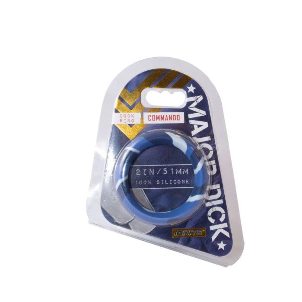 Major Dick Commando Cock Ring Blue Camo 2 inches-Si Novelties-Sexual Toys®