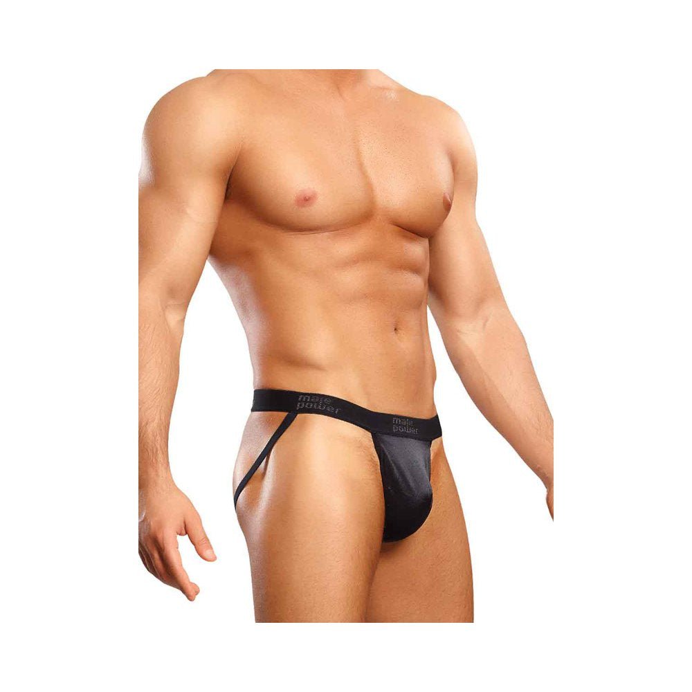 Male Power Satin Lycra Jock Strap S/M Black-Male Power-Sexual Toys®