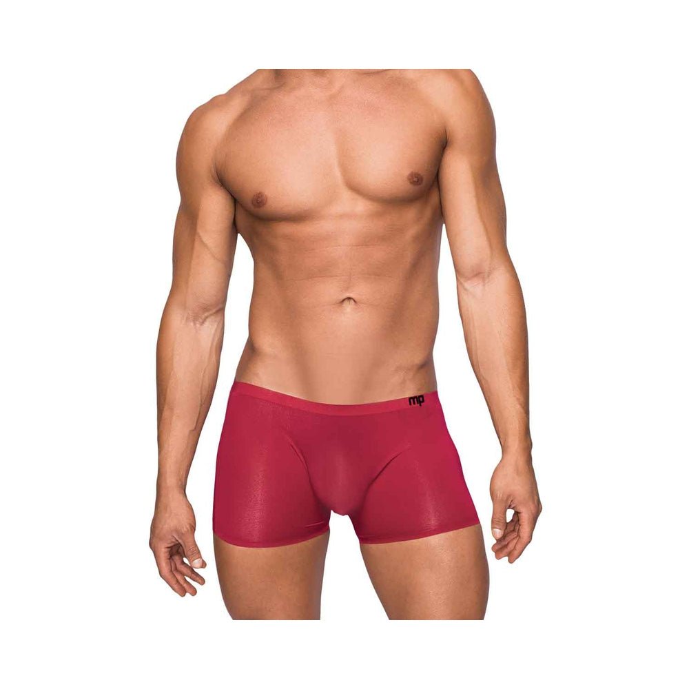 Male Power Seamless Sleek Sleek Short W/sheer Pouch Wine Large-Male Power-Sexual Toys®