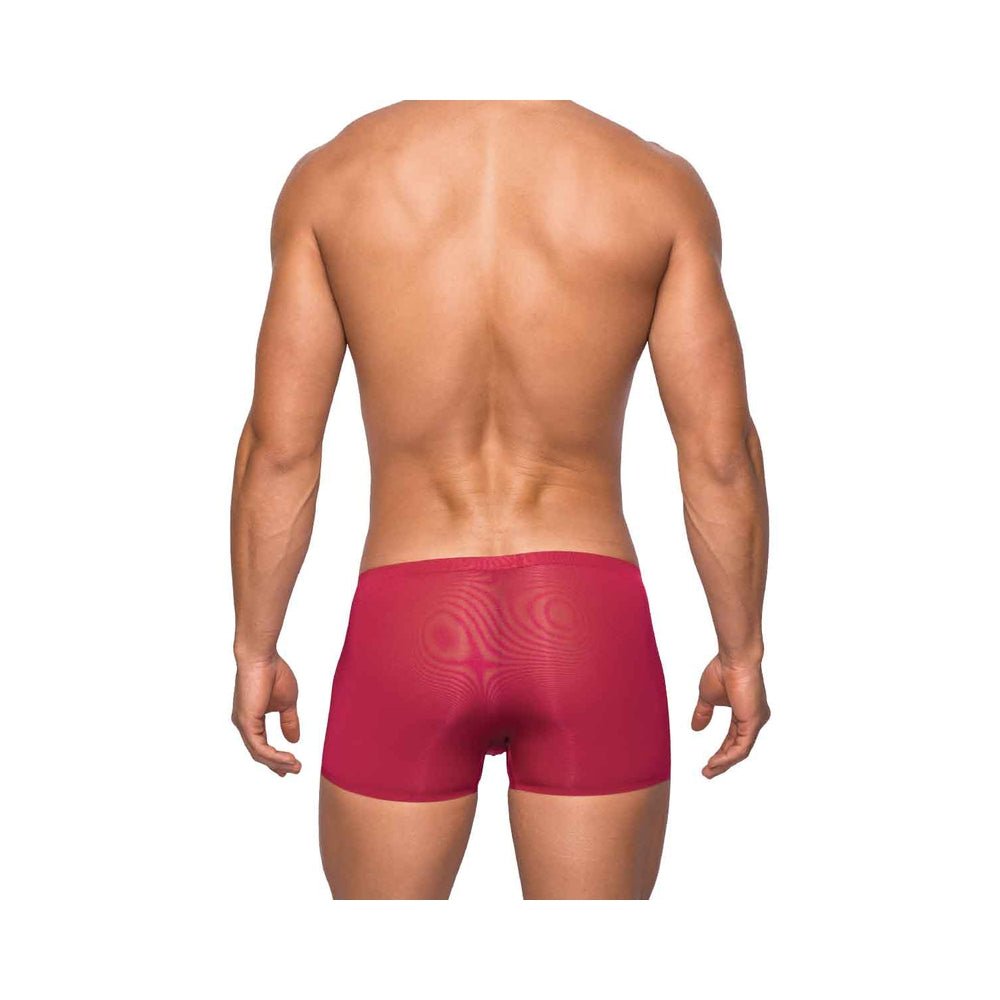 Male Power Seamless Sleek Sleek Short W/sheer Pouch Wine Large-Male Power-Sexual Toys®