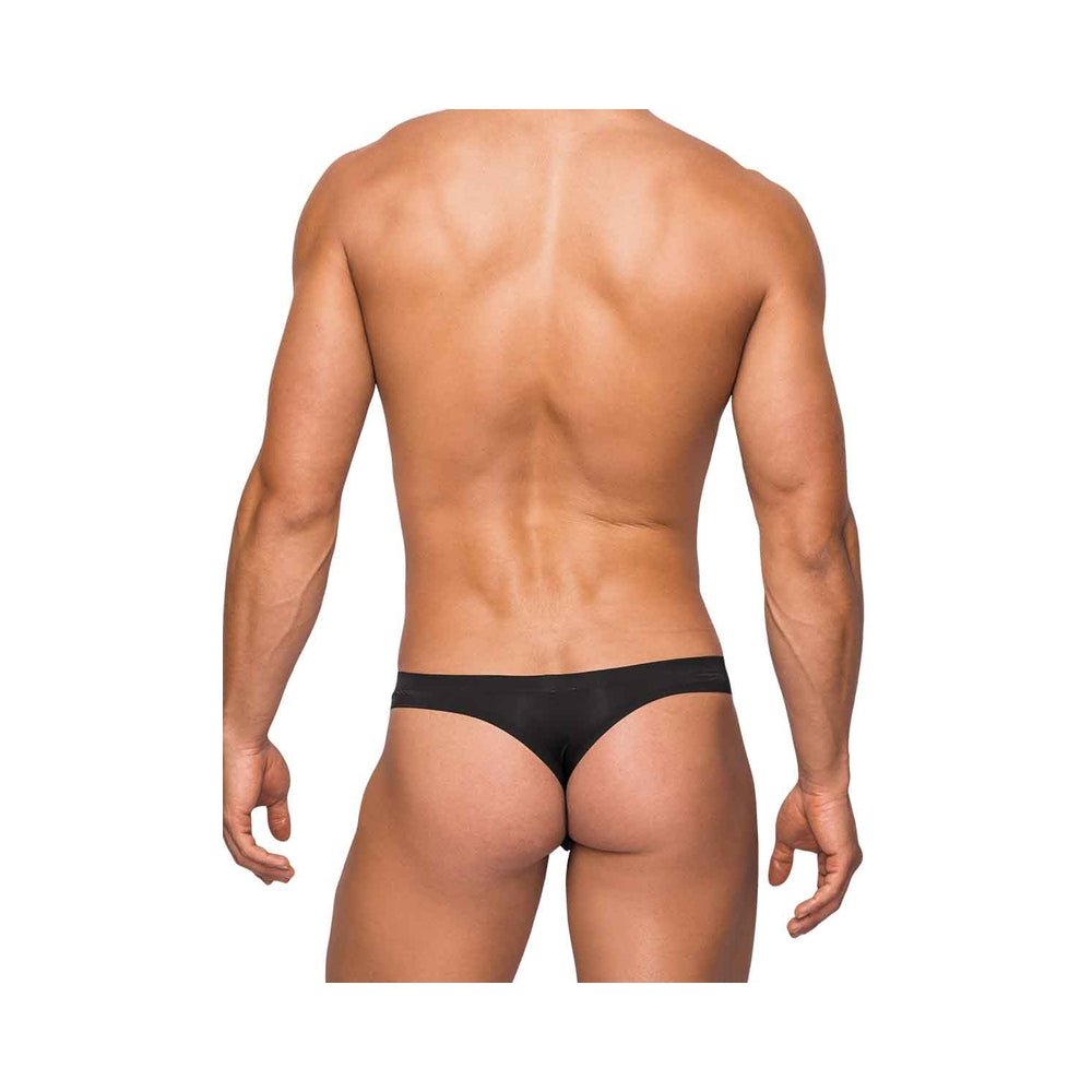 Male Power Seamless Sleek Sleek Thong W/sheer  Pouch Black Sm-Male Power-Sexual Toys®