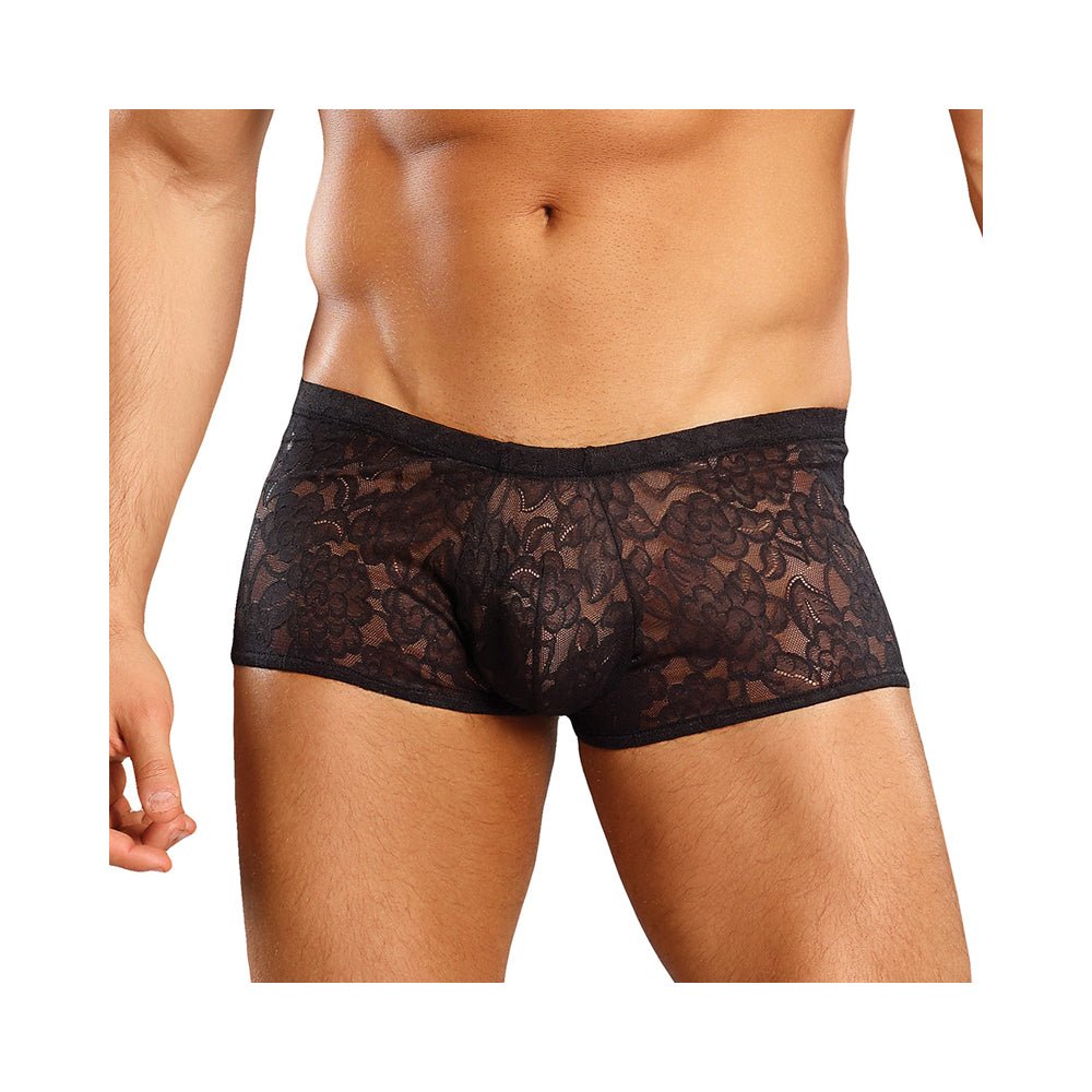 Male Power Stretch Lace Mini Short Black Small-Male Power-Sexual Toys®