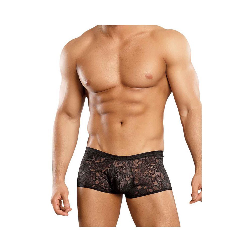 Male Power Stretch Lace Mini Shorts Black Large-Male Power-Sexual Toys®