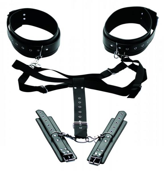 Acquire Easy Access Thigh Harness With Wrist Cuffs-Master Series-Sexual Toys®