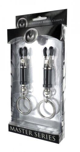 Adjustable Bondage Ring Barrel Nipple Clamps-Master Series-Sexual Toys®