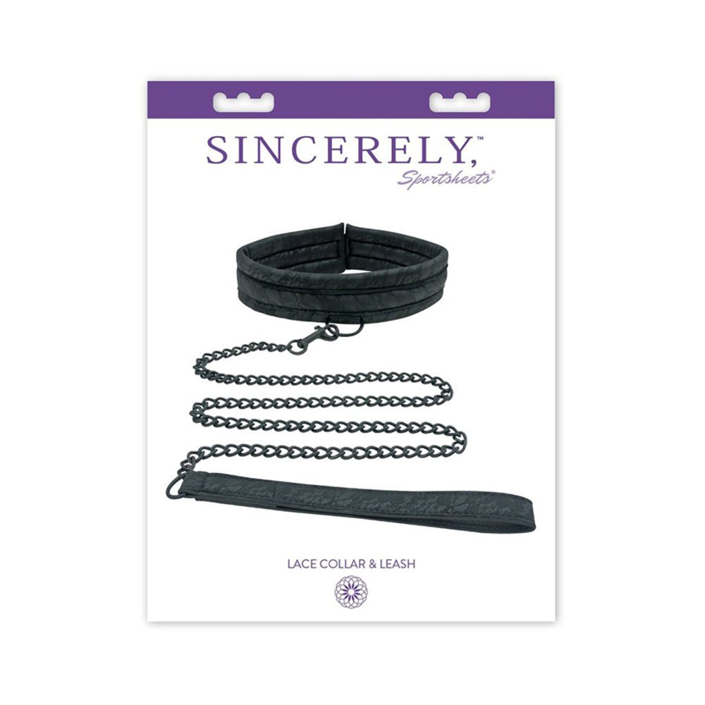 Midnight Lace Collar And Leash Black-Sportsheets-Sexual Toys®