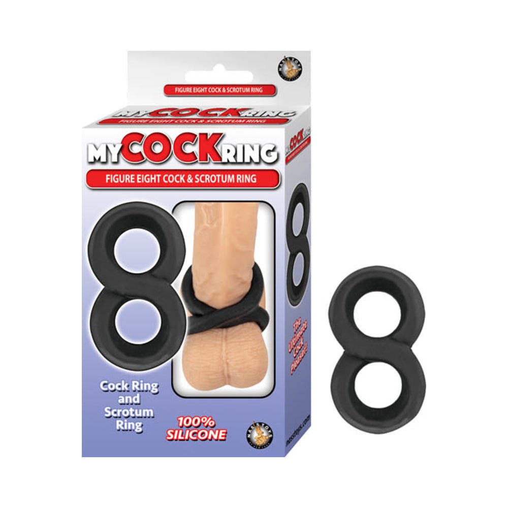 My Cockring Figure Eight Cock &amp; Scrotum Ring Black-Nasstoys-Sexual Toys®