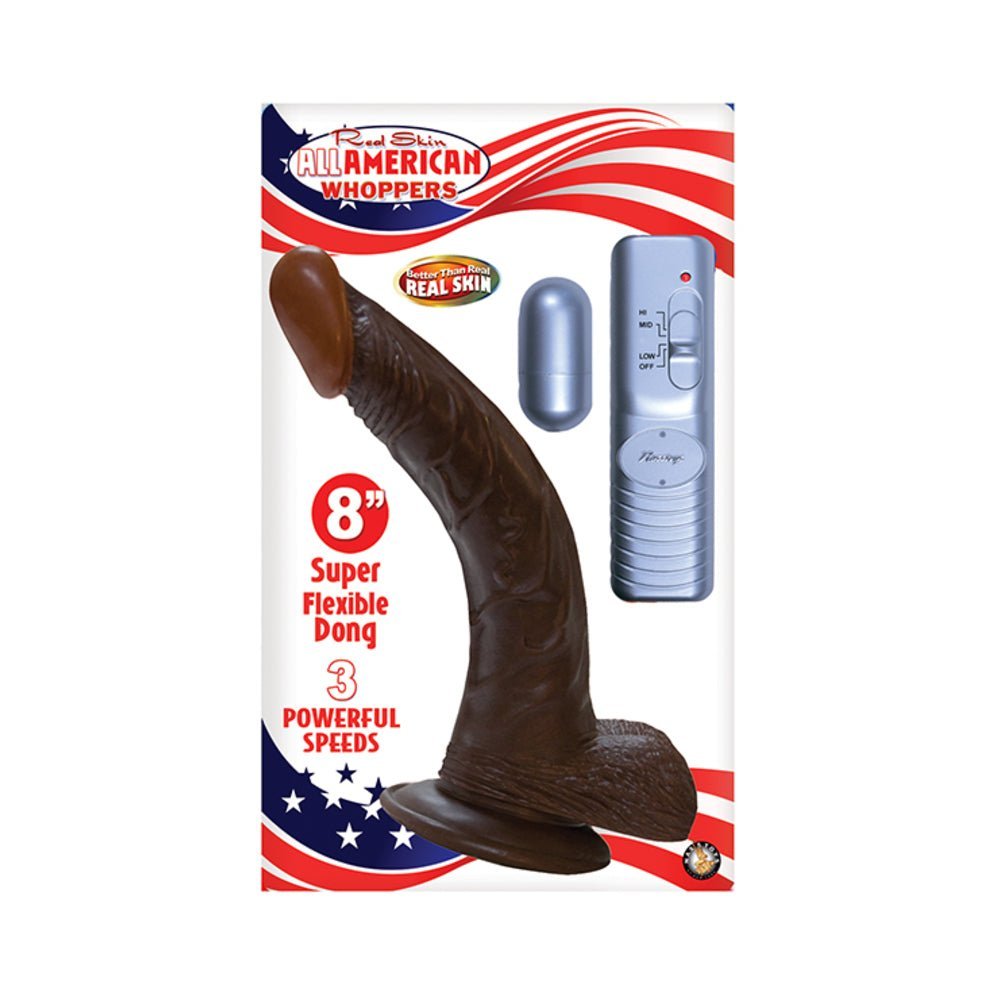 American Whopper 8in Curved Vibrating Dong, Balls-Nasstoys-Sexual Toys®