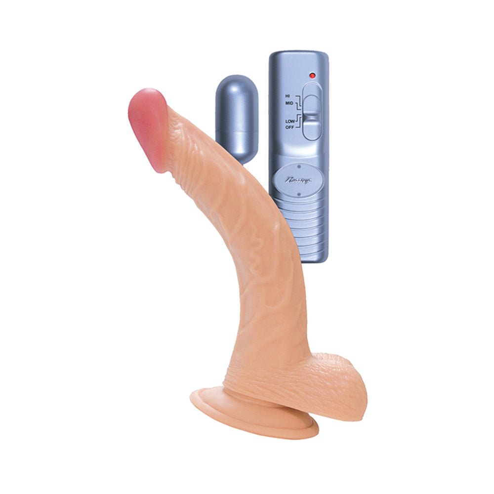 American Whopper 8in Curved Vibrating Dong, Balls-Nasstoys-Sexual Toys®