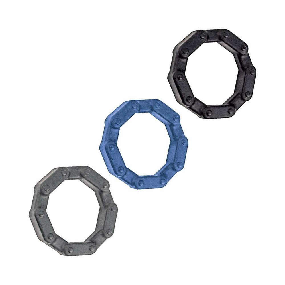 Anal-ese Collection Chainlink Cockrings Black,blue,grey-Nasstoys-Sexual Toys®