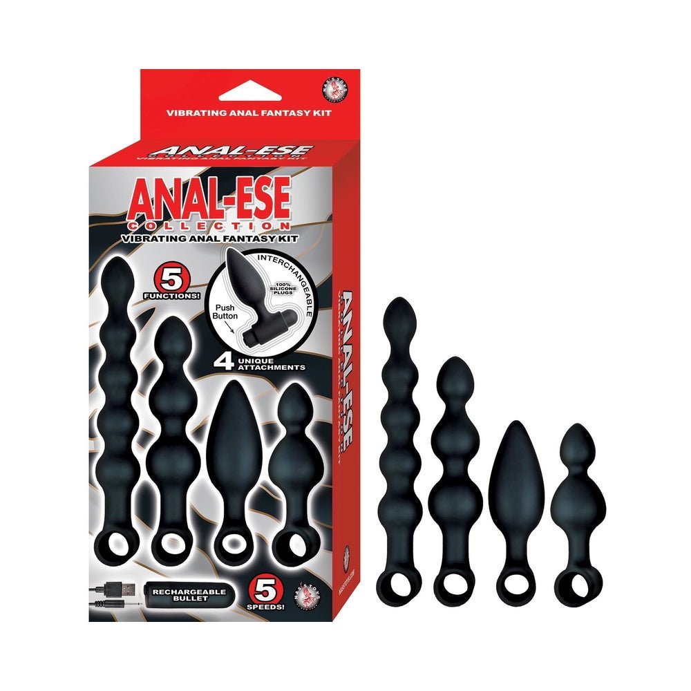 Anal-ese Collection Vibrating Anal Fantasy Kit - Black-Nasstoys-Sexual Toys®