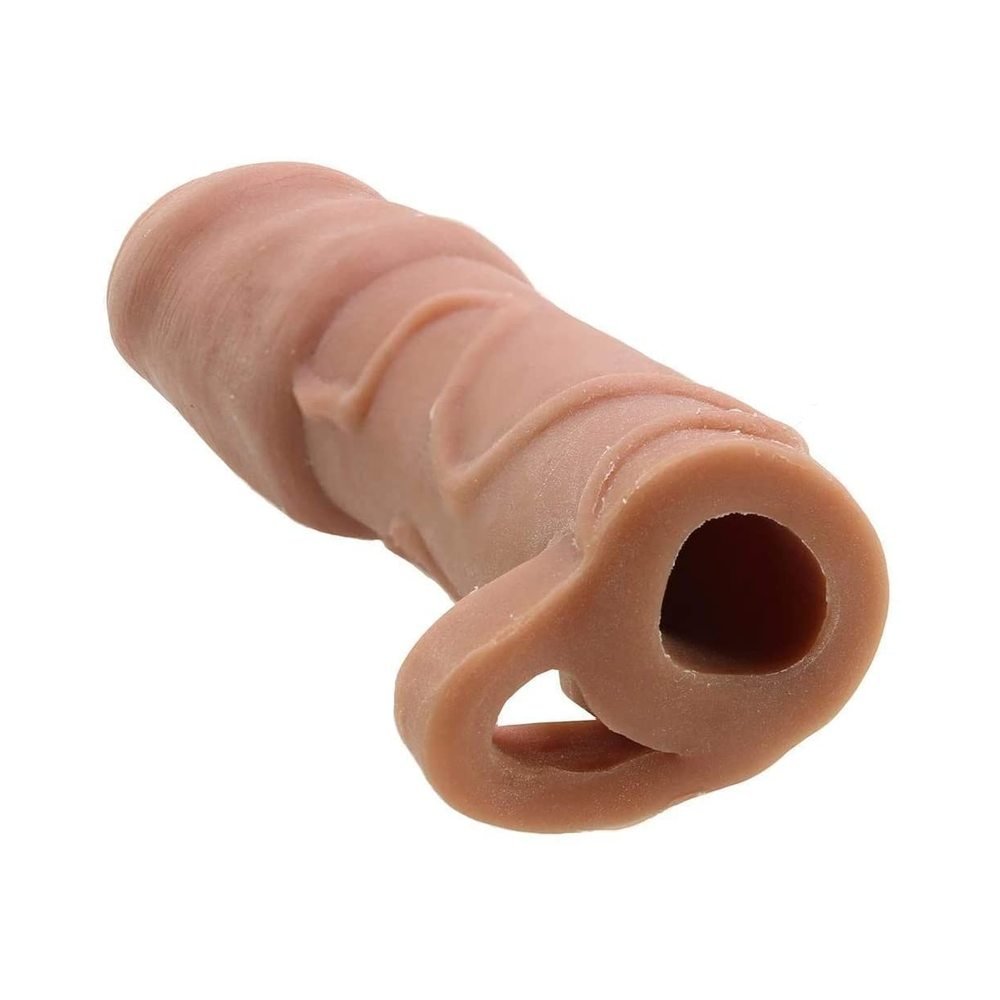 Natural Realskin Uncircumcised Xtender Removable Bullet Waterproof Brown-Nasstoys-Sexual Toys®