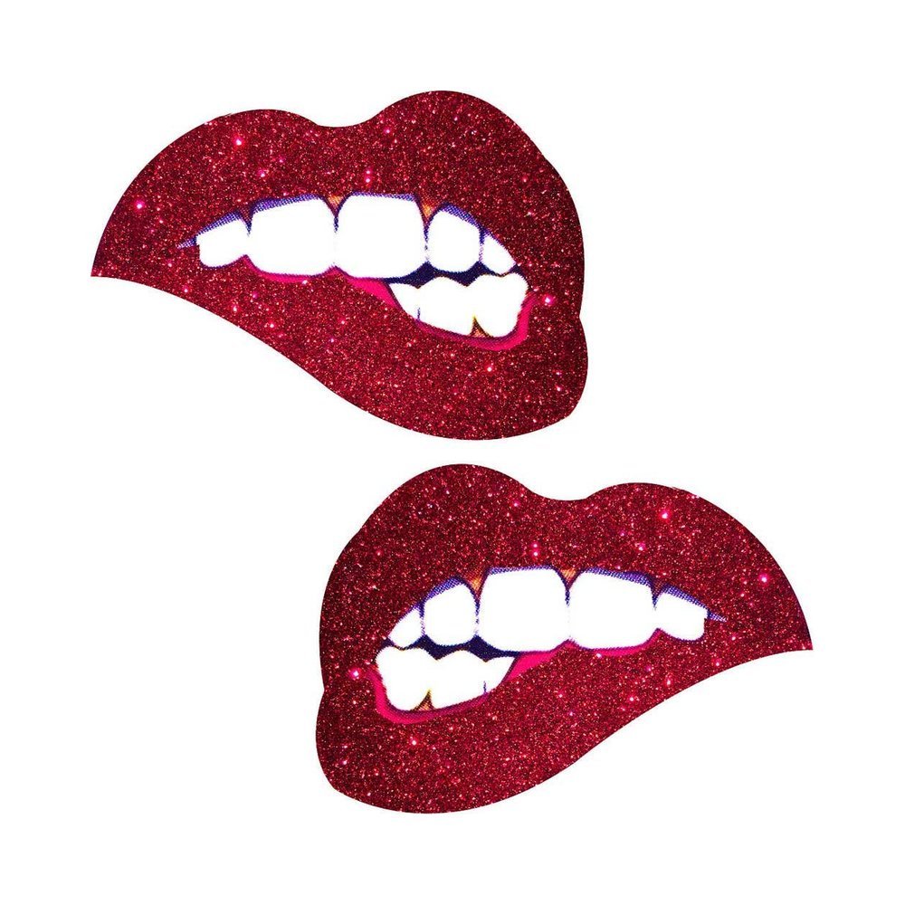 Neva Nude Pasty Bite Me Lips Glitter Red-Neva Nude-Sexual Toys®