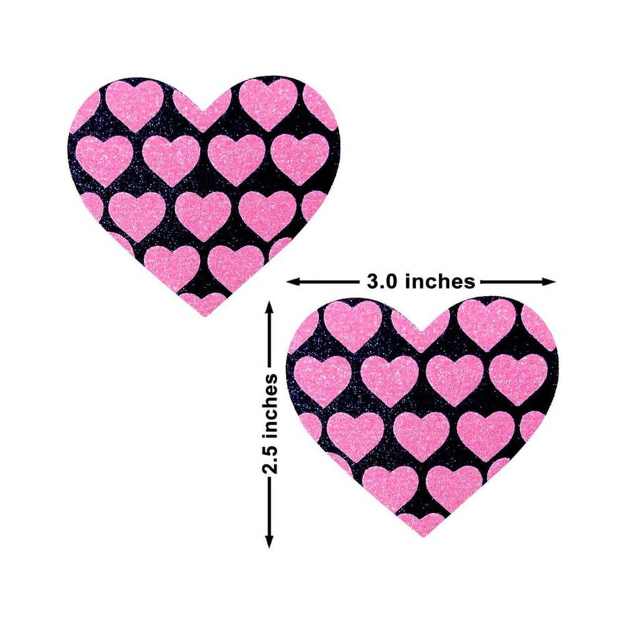 Neva Nude Pasty Hearts On Heart Uv Ne Pink/black-blank-Sexual Toys®