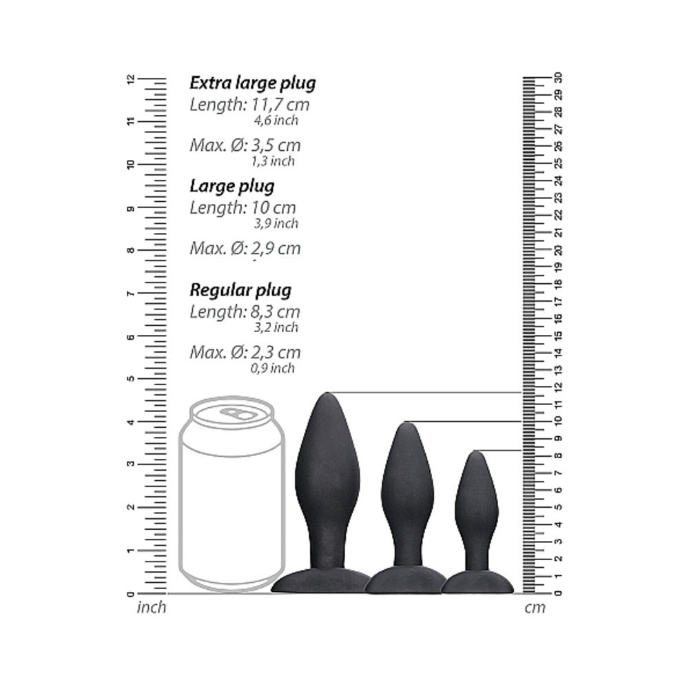 Ouch Apex Butt Plug Set Black-Shots-Sexual Toys®