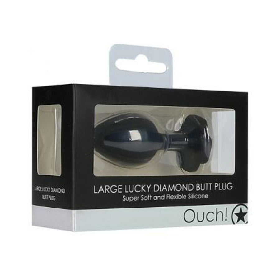 Ouch! Large Lucky Diamond Butt Plug - Black-Shots-Sexual Toys®