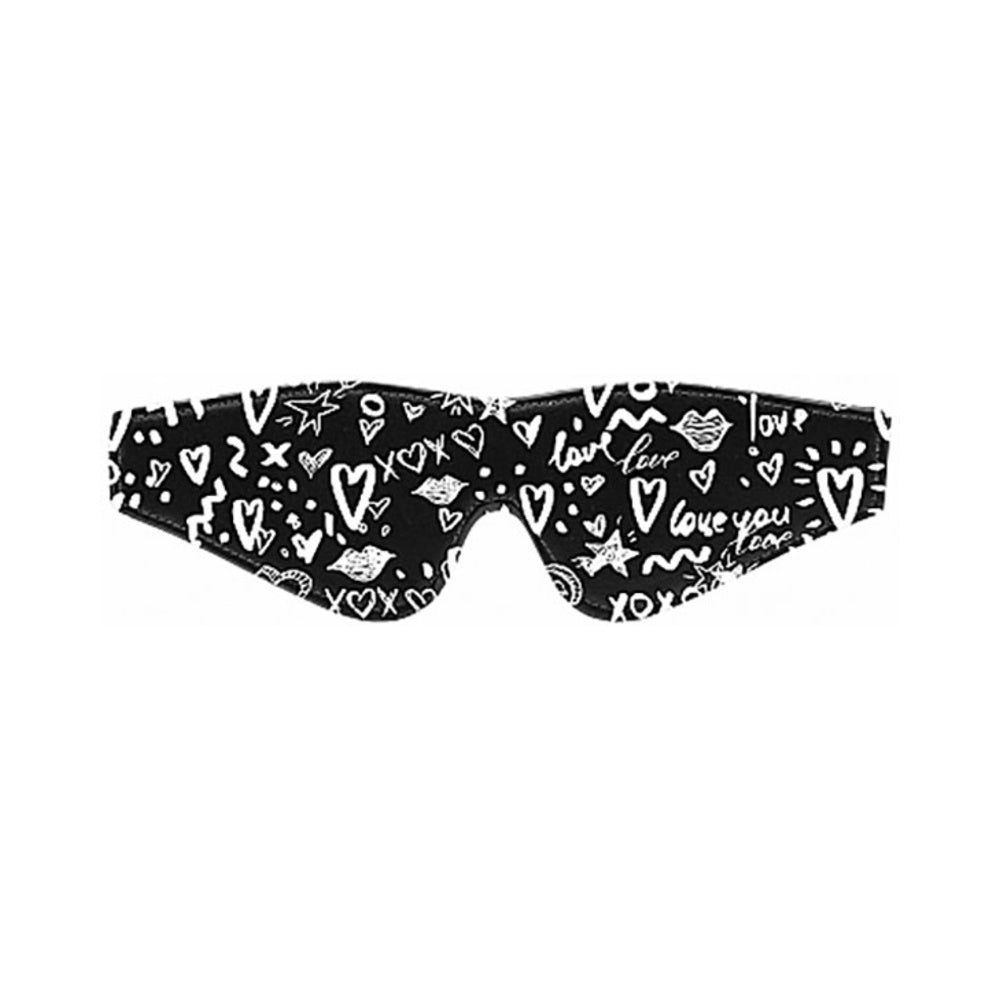 Ouch! Printed Eye Mask - Love Street Art Fasion - Black-Shots-Sexual Toys®