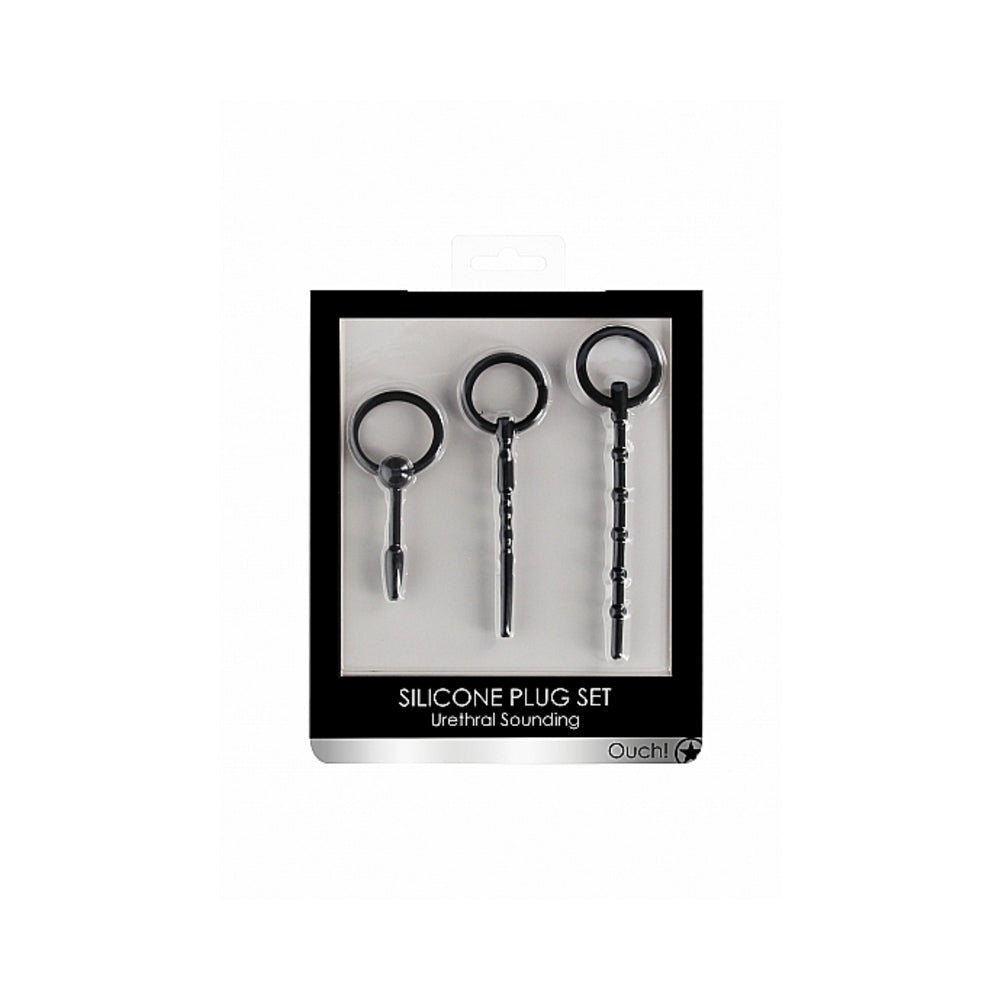 Ouch! Urethral Sounding Plug Set - Black-Shots-Sexual Toys®