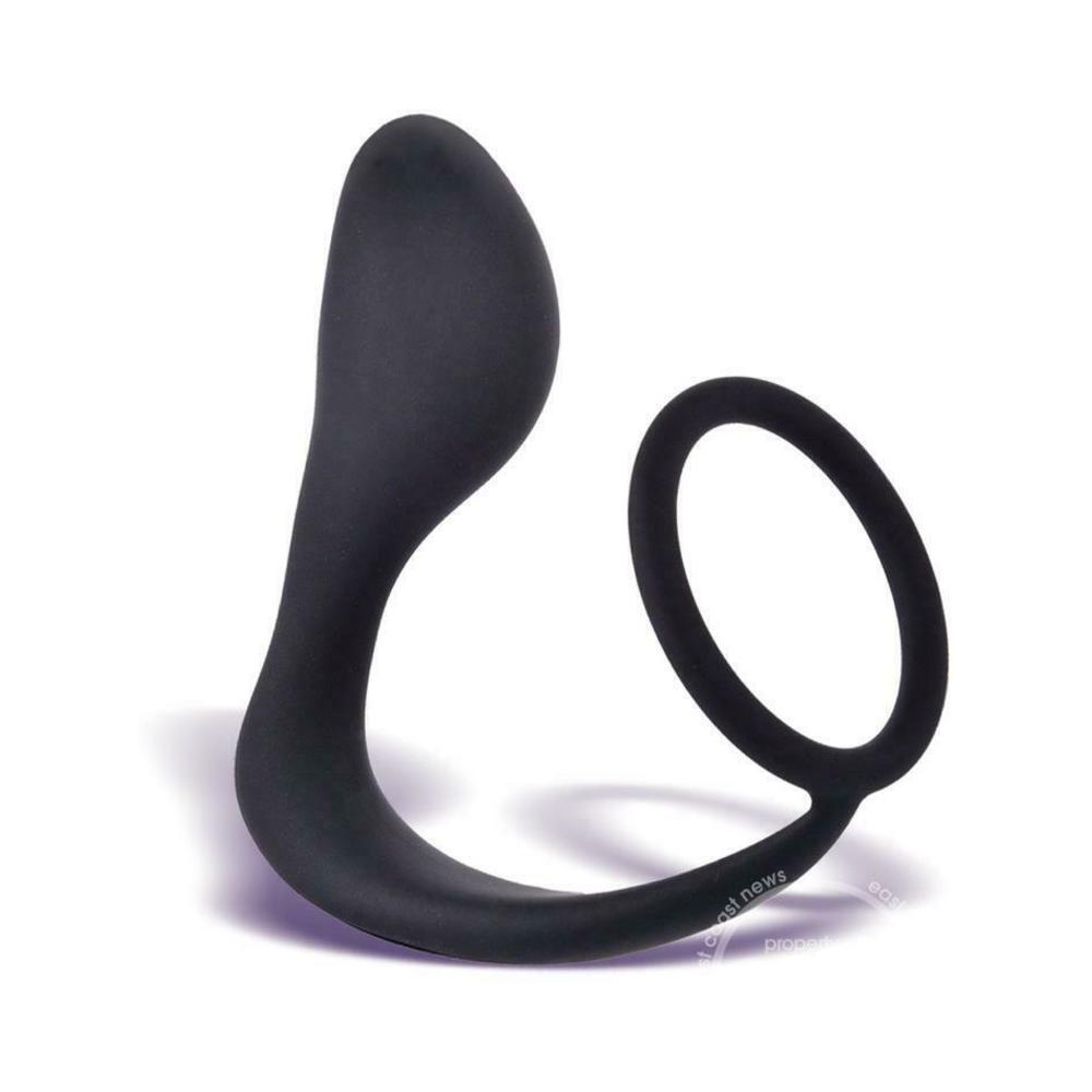 P-Zone Ring Prostate Massager &amp; Cock Ring Black-Icon-Sexual Toys®