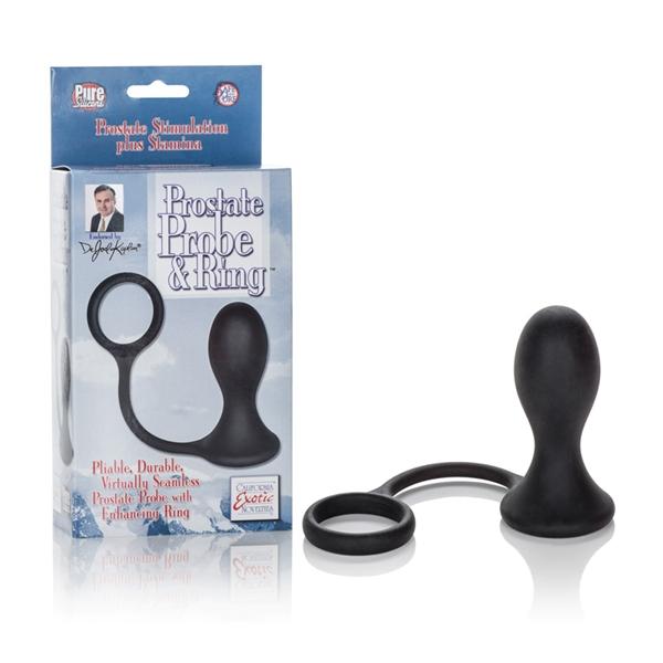 Prostate Probe Attached Ring Black-Dr Joel Kaplan-Sexual Toys®