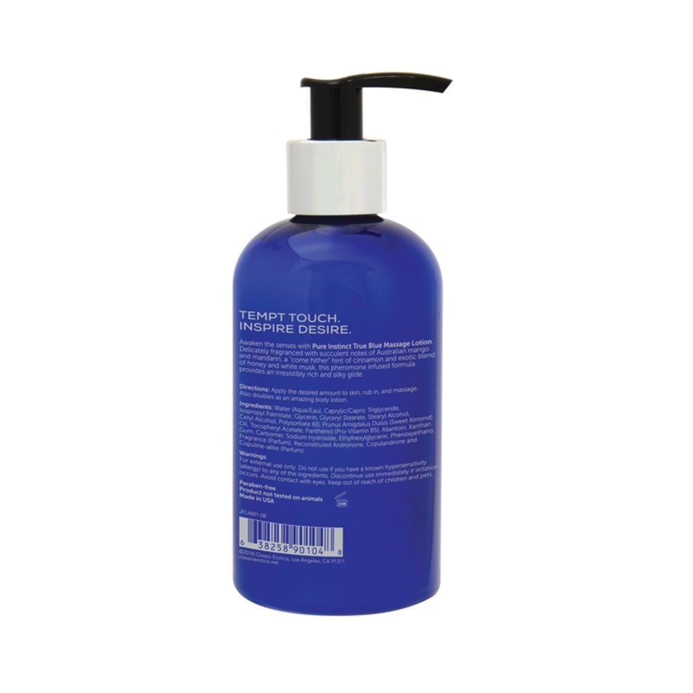 Pure Instinct Pheromone Massage Lotion True Blue 8oz-Classic Brands-Sexual Toys®