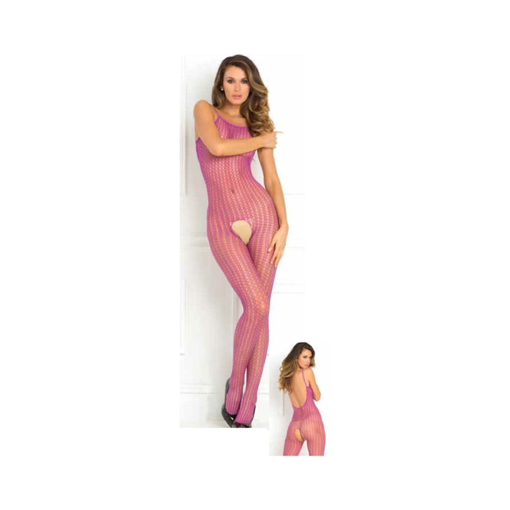 Quarter Crochet Net Bodystocking Purple O/S-Rene Rofe-Sexual Toys®