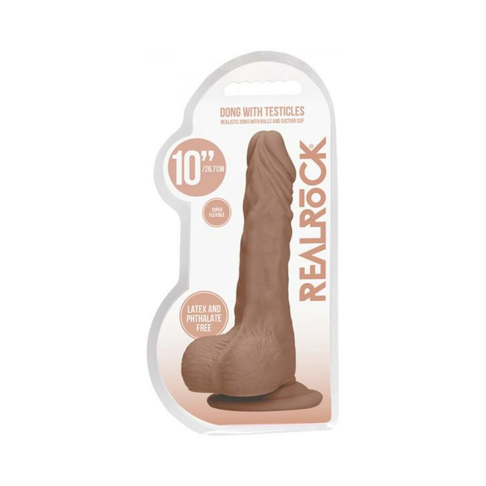 Real Rock Realistic Dildo With Balls - 10&quot; - 25 Cm - Mocha-blank-Sexual Toys®