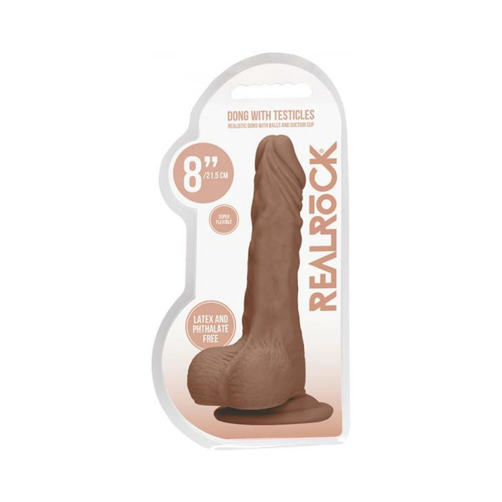 Real Rock Realistic Dildo With Balls - 8&quot; - 20 Cm - Mocha-blank-Sexual Toys®