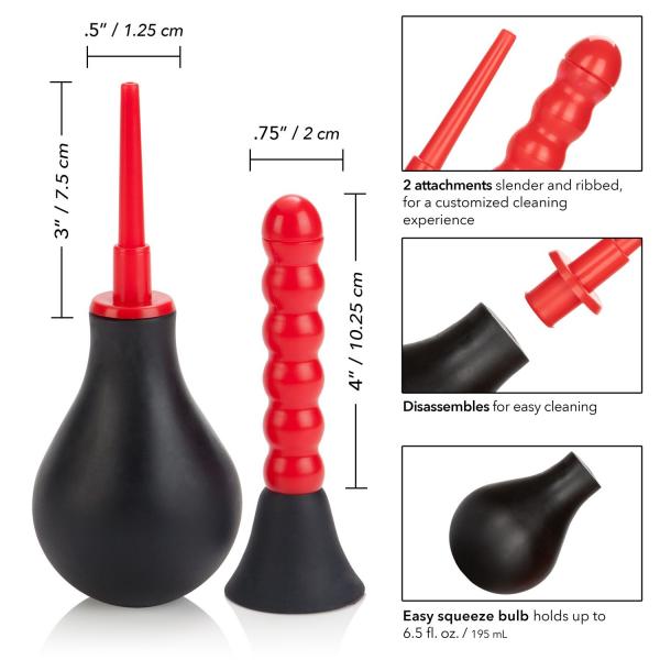 Ribbed Anal Douche Black Red-Cal Exotics-Sexual Toys®