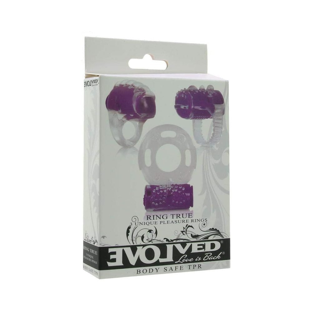 Ring True Unique Pleasure Rings Kit Clear Purple 3 Pack-Evolved-Sexual Toys®