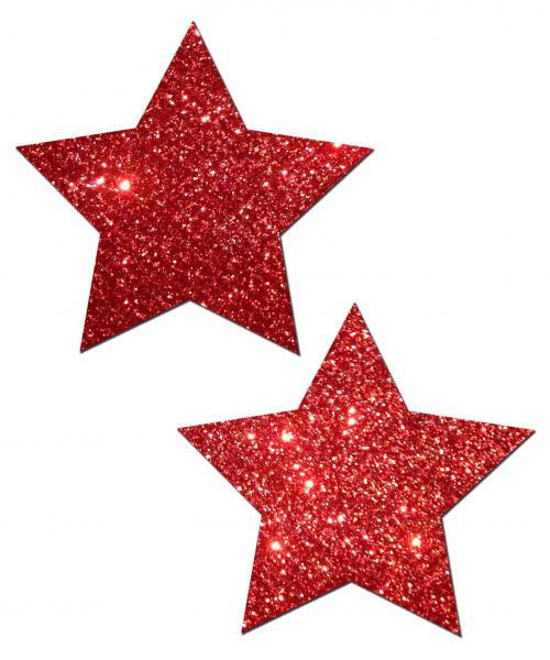 Rockstar Red Glitter Pasties O/S-Pastease Brand Pasties-Sexual Toys®