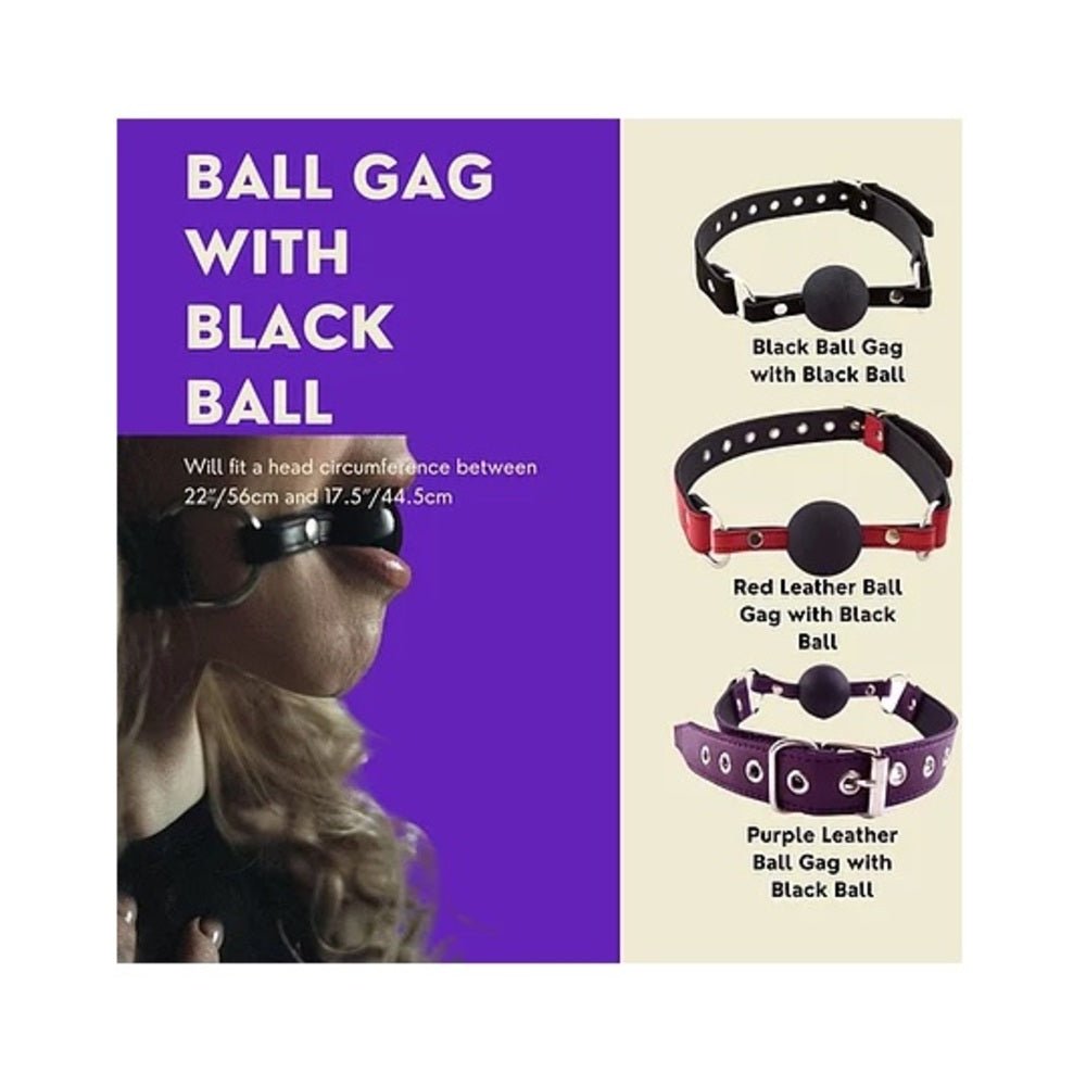 Rouge Ball Gag Black-Rouge Garments-Sexual Toys®