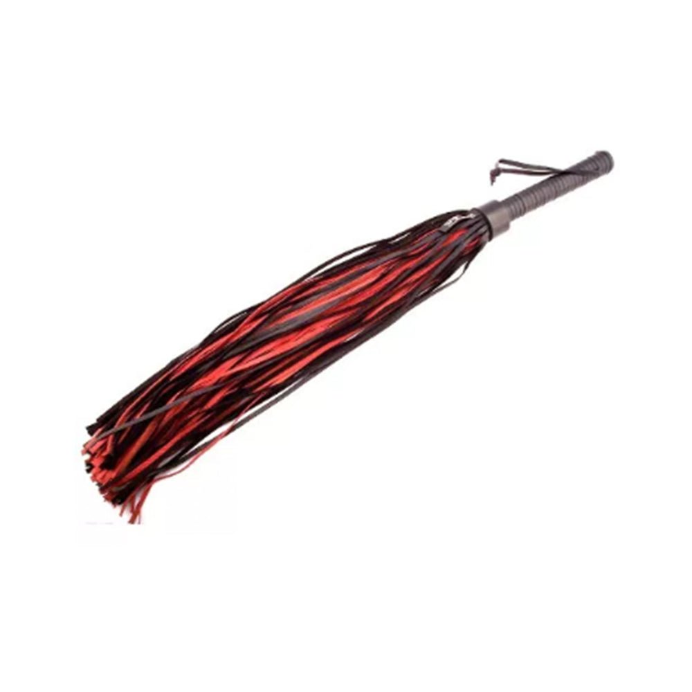 Rouge Leather Flogger Black/Red-Rouge Garments-Sexual Toys®