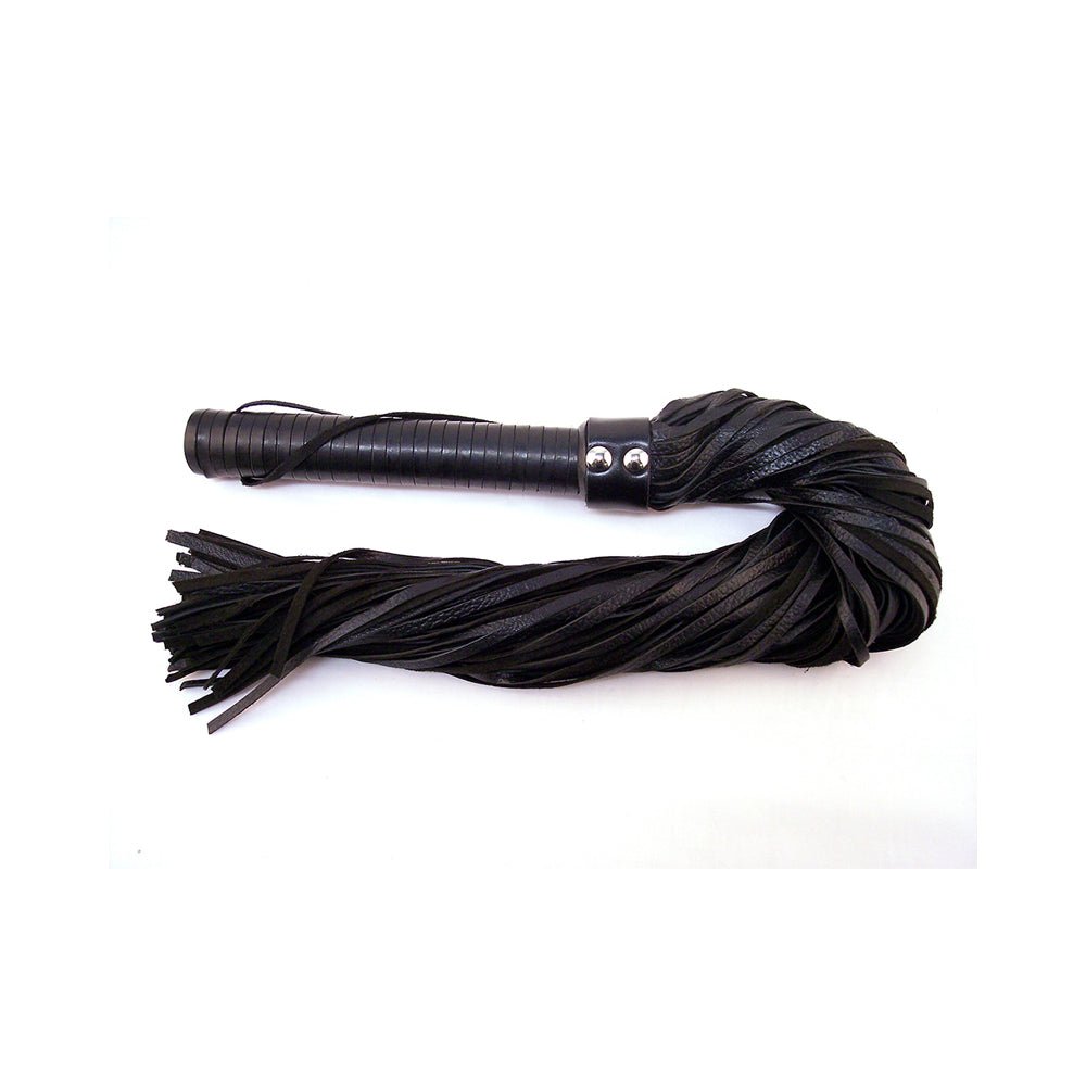 Rouge Long Suede Flogger Leather Handle Black-Rouge-Sexual Toys®