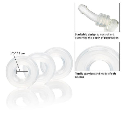 Set Of 3 Silicone Stacker Rings Clear-Cal Exotics-Sexual Toys®