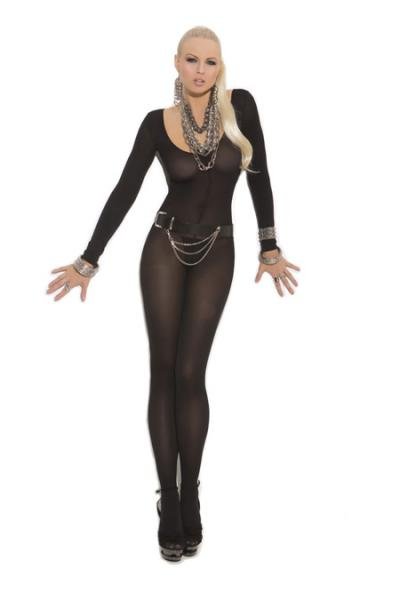 Sheer Long Sleeves Bodystocking Black O/S-Vivace Collection-Sexual Toys®