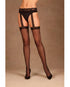 Sheer Thigh High Attached Lace Garterbelt Black O/S-Hosiery Collection-Sexual Toys®