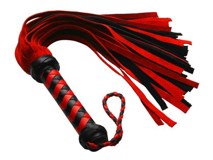 Short Suede Flogger Black Red-Strict Leather-Sexual Toys®