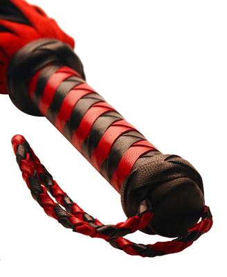 Short Suede Flogger Black Red-Strict Leather-Sexual Toys®