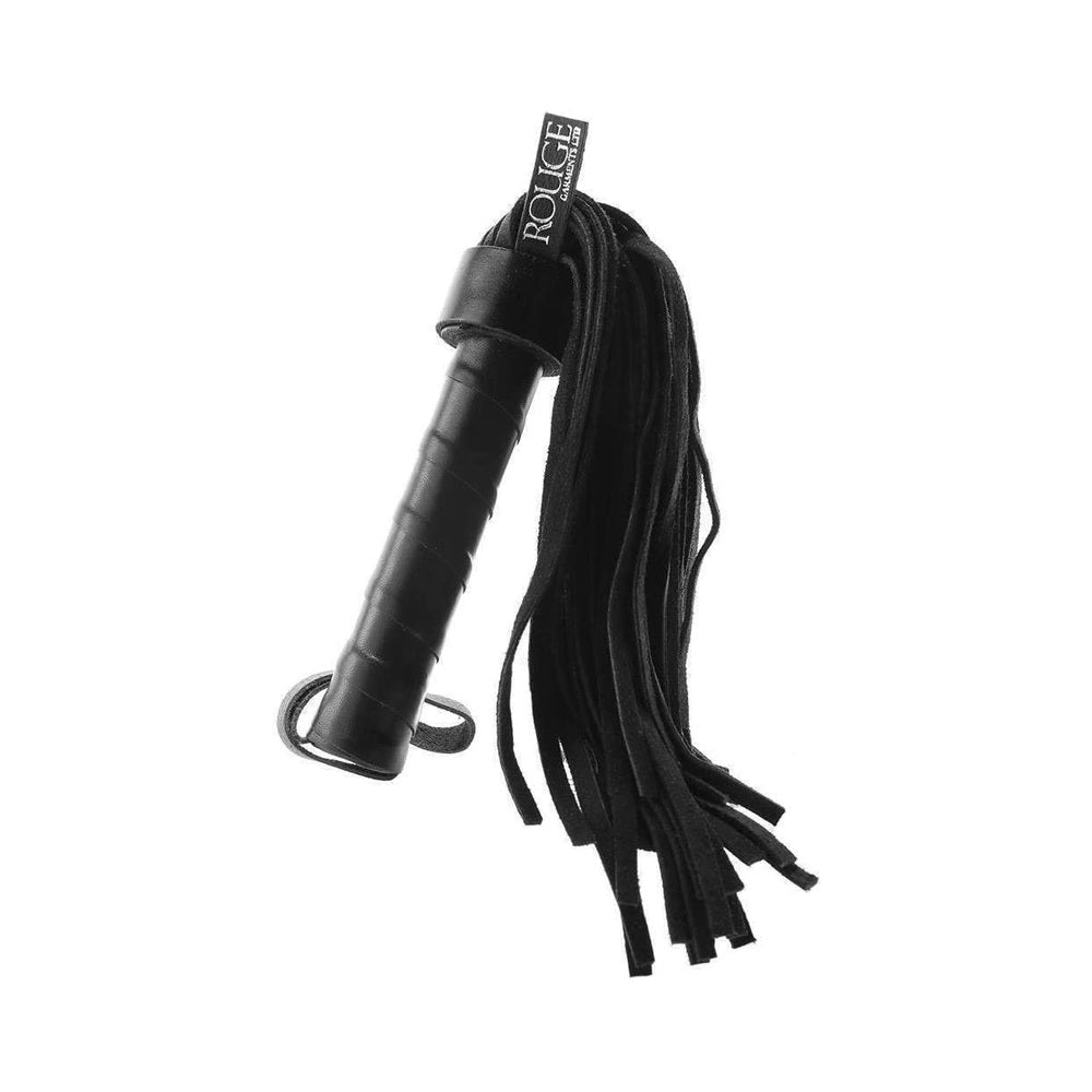 Short Suede Flogger With Leather Handle - Black-blank-Sexual Toys®